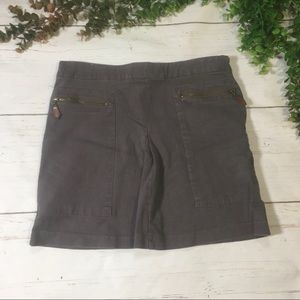 Zara gray mini skirt khaki with front zip pockets
